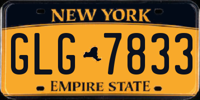 NY license plate GLG7833