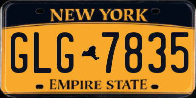 NY license plate GLG7835