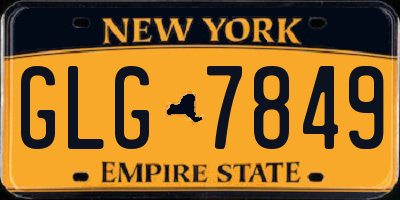 NY license plate GLG7849