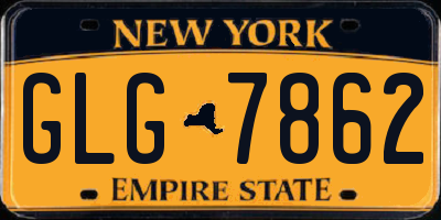 NY license plate GLG7862