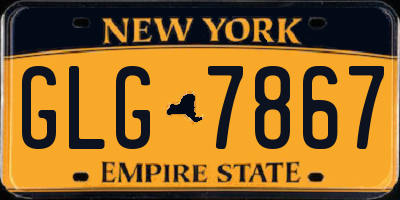 NY license plate GLG7867