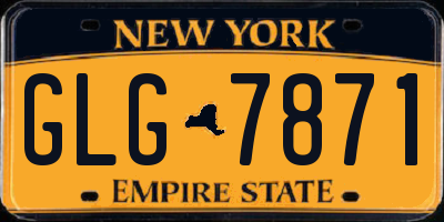 NY license plate GLG7871