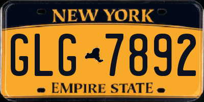 NY license plate GLG7892