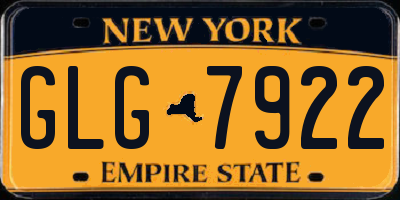 NY license plate GLG7922