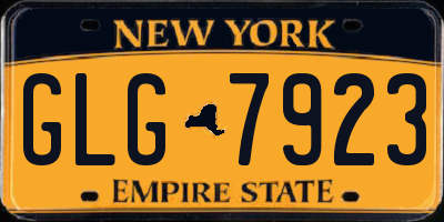 NY license plate GLG7923