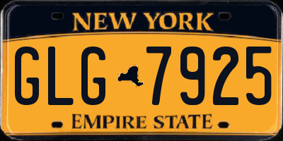 NY license plate GLG7925