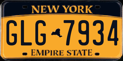 NY license plate GLG7934
