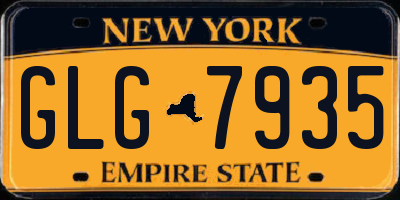 NY license plate GLG7935