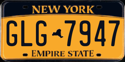 NY license plate GLG7947