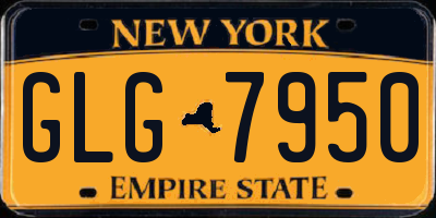 NY license plate GLG7950