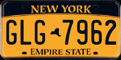 NY license plate GLG7962