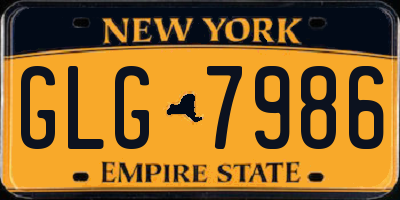 NY license plate GLG7986