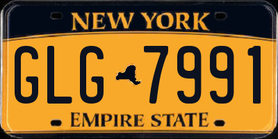 NY license plate GLG7991
