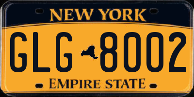 NY license plate GLG8002