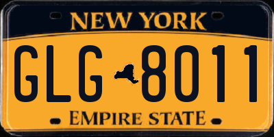 NY license plate GLG8011