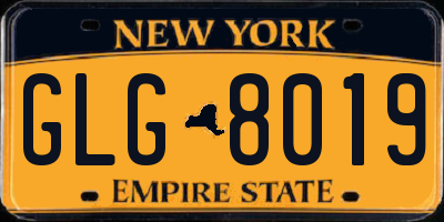 NY license plate GLG8019