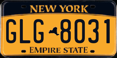 NY license plate GLG8031