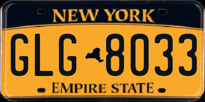 NY license plate GLG8033