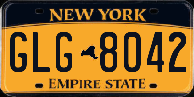 NY license plate GLG8042