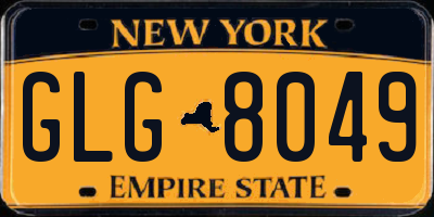 NY license plate GLG8049