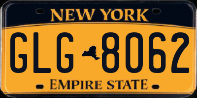 NY license plate GLG8062