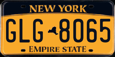 NY license plate GLG8065