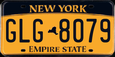 NY license plate GLG8079