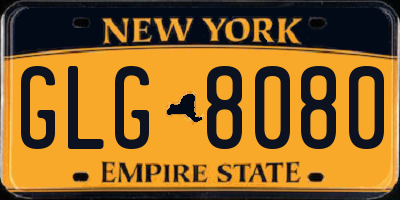 NY license plate GLG8080
