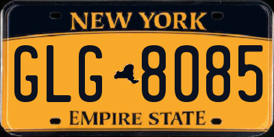 NY license plate GLG8085