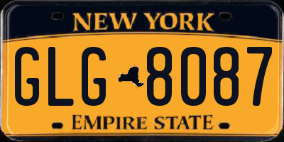 NY license plate GLG8087
