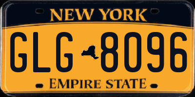 NY license plate GLG8096