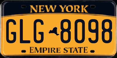 NY license plate GLG8098