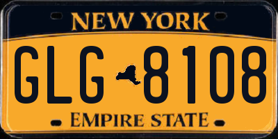 NY license plate GLG8108