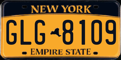 NY license plate GLG8109