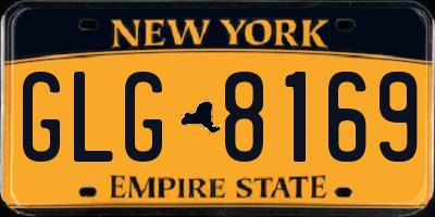 NY license plate GLG8169