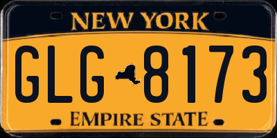 NY license plate GLG8173