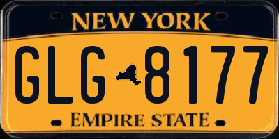 NY license plate GLG8177