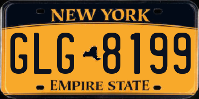 NY license plate GLG8199