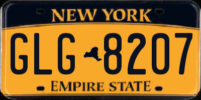 NY license plate GLG8207