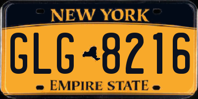 NY license plate GLG8216