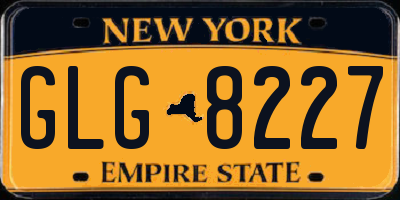 NY license plate GLG8227