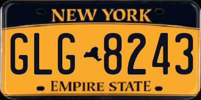 NY license plate GLG8243