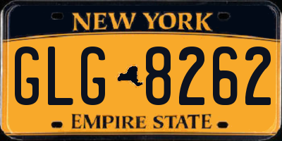 NY license plate GLG8262