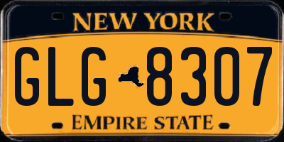 NY license plate GLG8307