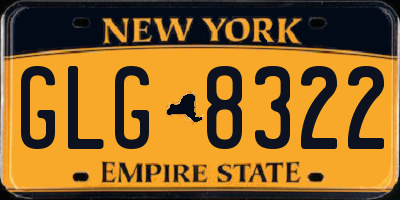 NY license plate GLG8322