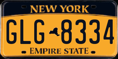 NY license plate GLG8334