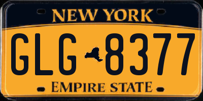 NY license plate GLG8377