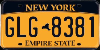 NY license plate GLG8381