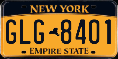 NY license plate GLG8401