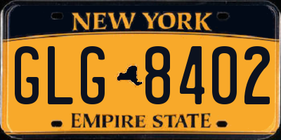 NY license plate GLG8402